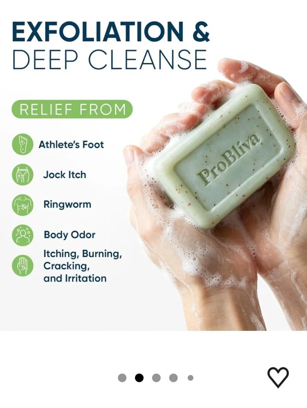 ProBliva Antifungal Soap Bar Exfoliating Scrub with Tea Tree Oil & Charcoal 6